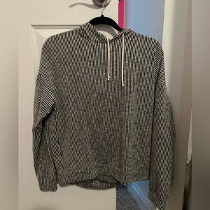 Black and White Striped Long Sleeve with Hood